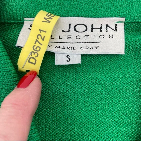 St. John Knit Bomber Cardigan Jacket Small Green/Purple - Picture 14 of 16